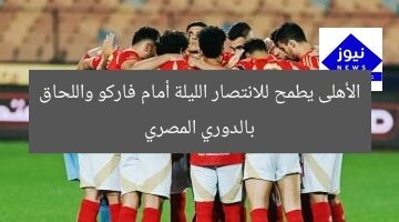 الأهلى يطمح للانتصار الليلة أمام فاركو واللحاق بالدوري المصري