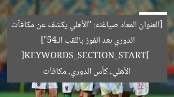 الأهلي يُعلن قائمة مكافآت الدوري بعد الفوز باللقب 45