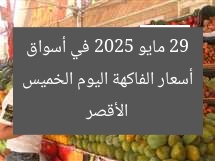 أسعار الفاكهة اليوم الخميس 29 مايو 2025 في أسواق الأقصر