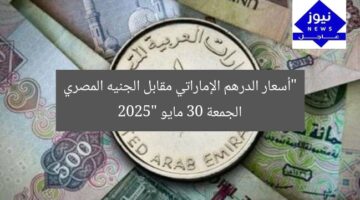 “أسعار الدرهم الإماراتي مقابل الجنيه المصري الجمعة 30 مايو 2025”