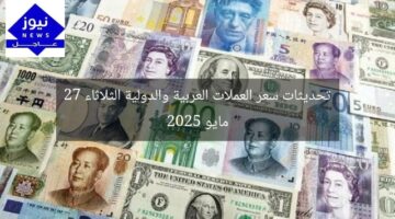 تحديثات سعر العملات العربية والدولية الثلاثاء 27 مايو 2025