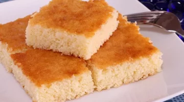 بسبوسة ذهبية لذيذة بالسميد