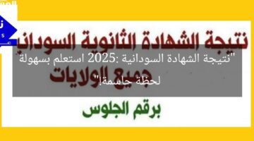 “نتيجة الشهادة السودانية 2025: استعلم بسهولة لحظة حاسمة!”