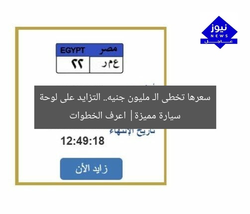 سعرها تخطى الـ مليون جنيه.. التزايد على لوحة سيارة مميزة| اعرف الخطوات