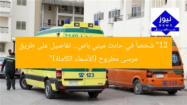 “12 شخصاً في حادث ميني باص… تفاصيل على طريق مرسى مطروح (الأسماء الكاملة)”