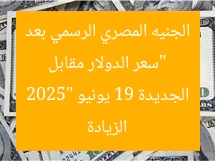 سعر الدولار الرسمي بعد الزيادة اليوم 19 يونيو 2025