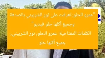 “عمرو الحلو: تعرفت على نور الشربيني بالصدفة وجميع أكلها حلو فيديو”  
الكلمات المفتاحية: عمرو الحلو, نور الشربيني, جميع أكلها حلو