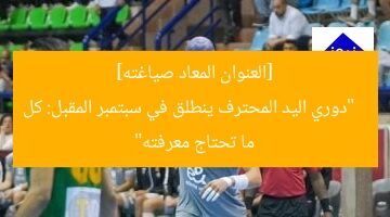 انطلاق دوري اليد المحترف في سبتمبر القادم