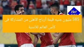 585 مليون جنيه قيمة أرباح الأهلى من المشاركة فى كأس العالم للأندية