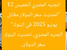 [الرسمية بعد الارتفاع: أسعار الدولار اليومية 12 يونيو 2025 مقابل الجنيه المصري في البنوك]  
سعر الدولار, الجنيه المصري, البنوك