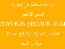 زيادة ضخمة في تجارة البضائع والشاحنات بموانئ البحر الأحمر  
[KEYWORDS_SECTION_START]  
موانئ البحر الأحمر, تجارة البضائع, حركة الشاحنات