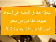هبوط مفاجئ في سعر الدولار مقابل الجنيه في البنوك اليوم الإثنين 16 يونيو 2025