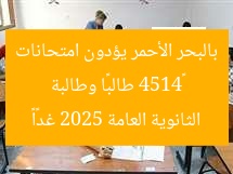 «4154 طالبًا وطالبة بالبحر الأحمر يؤدون امتحانات الثانوية العامة 2025 غدًا»