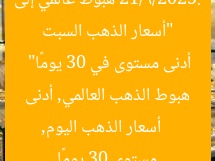 “أسعار الذهب السبت 21/6/2025: هبوط عالمي إلى أدنى مستوى في 30 يومًا”  
أسعار الذهب اليوم, هبوط الذهب العالمي, أدنى مستوى 30 يومًا