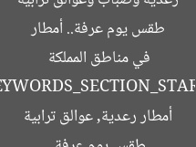 طقس يوم عرفة: أمطار رعدية وضباب وعوالق ترابية في مناطق المملكة
طقس يوم عرفة, أمطار رعدية, عوالق ترابية