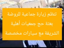 بعثة حج جمعيات أهلية تنظم زيارة جماعية للروضة الشريفة مع سيارات مخصصة