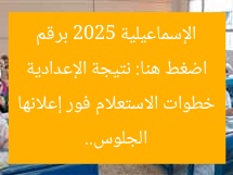 اضغط هنا: نتيجة الإعدادية الإسماعيلية 2025 برقم الجلوس.. خطوات الاستعلام فور إعلانها