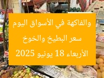 سعر البطيخ والخوخ والفاكهة في الأسواق اليوم الأربعاء 18 يونيو 2025