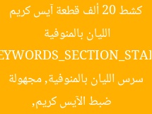 كشط 20 ألف قطعة آيس كريم مجهولة المصدر في سرس الليان بالمنوفية  
[KEYWORDS_SECTION_START]  
ضبط الآيس كريم, سرس الليان بالمنوفية, مجهولة المصدر