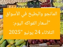 “أسعار الفواكه اليوم: المانجو والبطيخ في الأسواق الثلاثاء 24 يونيو 2025”