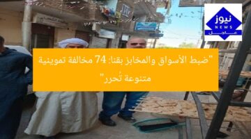 “ضبط الأسواق والمخابز بقنا: 74 مخالفة تموينية متنوعة تُحرر”