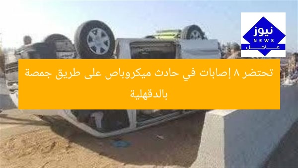 تحتضر 8 إصابات في حادث ميكروباص على طريق جمصة بالدقهلية