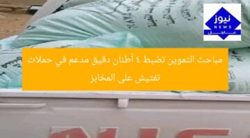 مباحث التموين تضبط 4 أطنان دقيق مدعم في حملات تفتيش على المخابز