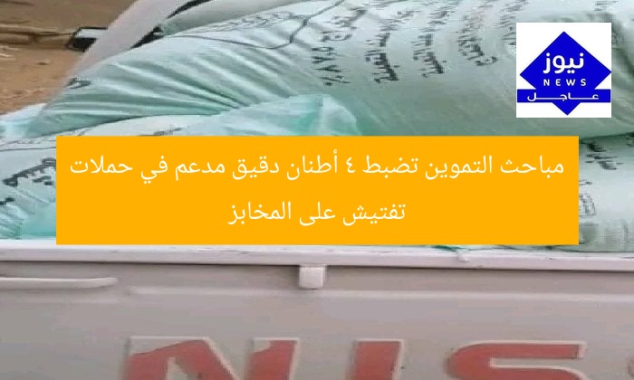 مباحث التموين تضبط 4 أطنان دقيق مدعم في حملات تفتيش على المخابز