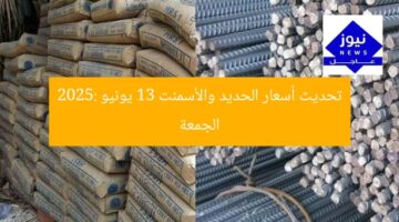 تحديث أسعار الحديد والأسمنت 13 يونيو 2025: الجمعة