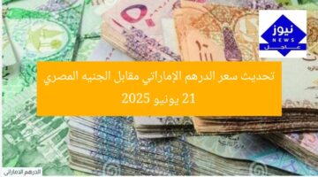 تحديث سعر الدرهم الإماراتي مقابل الجنيه المصري 21 يونيو 2025