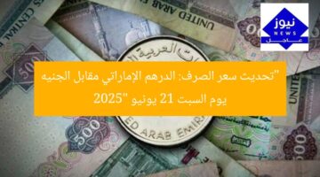“تحديث سعر الصرف: الدرهم الإماراتي مقابل الجنيه يوم السبت 21 يونيو 2025”