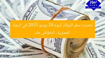 تحديث سعر الدولار اليوم 24 يونيو 2025 في البنوك المصرية.. انخفاض حاد
