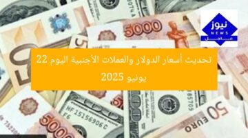 تحديث أسعار الدولار والعملات الأجنبية اليوم 22 يونيو 2025