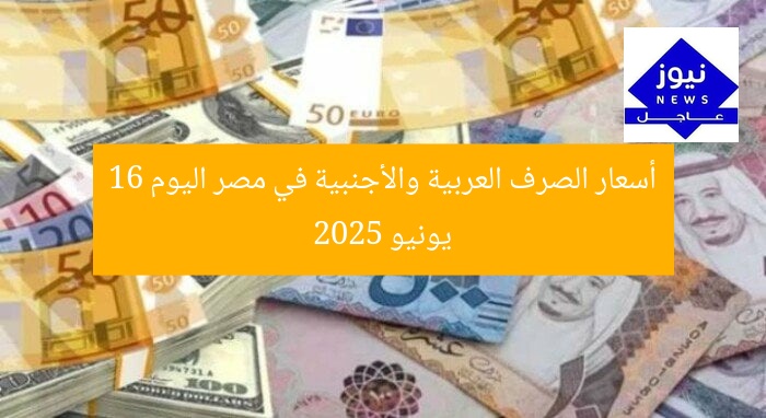 أسعار الصرف العربية والأجنبية في مصر اليوم 16 يونيو 2025
