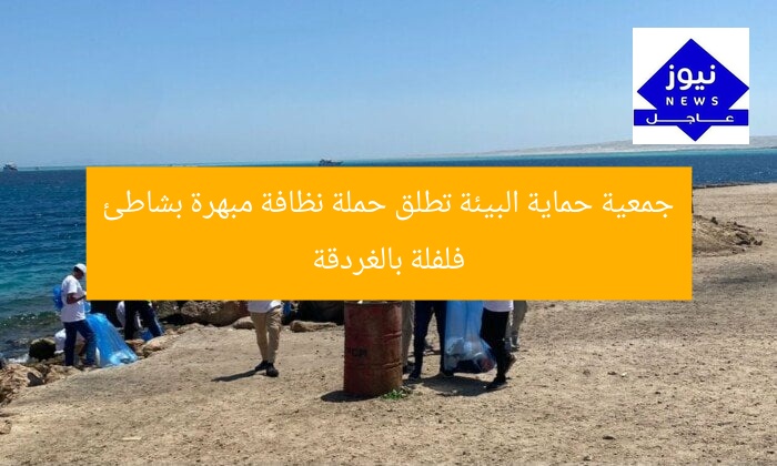 جمعية حماية البيئة تطلق حملة نظافة مبهرة بشاطئ فلفلة بالغردقة