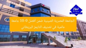 الجامعة المصرية الصينية ضمن أفضل 1000 جامعة عالمية في تصنيف التايمز البريطاني
