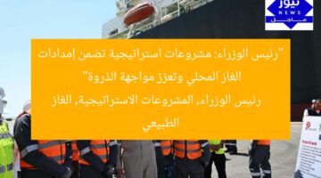 “رئيس الوزراء: مشروعات استراتيجية تضمن إمدادات الغاز المحلي وتعزز مواجهة الذروة”  
رئيس الوزراء, المشروعات الاستراتيجية, الغاز الطبيعي