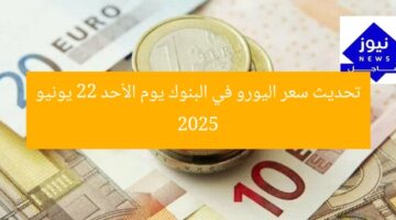تحديث سعر اليورو في البنوك يوم الأحد 22 يونيو 2025