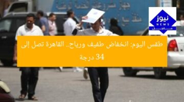 طقس اليوم: انخفاض طفيف ورياح.. القاهرة تصل إلى 34 درجة
