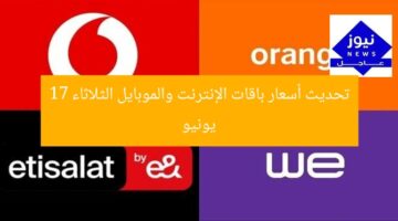تحديث أسعار باقات الإنترنت والموبايل الثلاثاء 17 يونيو