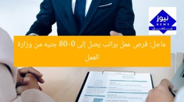 عاجل: فرص عمل براتب يصل إلى 8000 جنيه من وزارة العمل