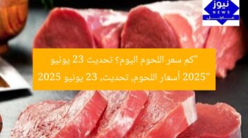 “كم سعر اللحوم اليوم؟ تحديث 23 يونيو 2025”  
أسعار اللحوم, تحديث, 23 يونيو 2025