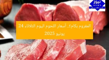 المفروم بكام؟.. أسعار اللحوم اليوم الثلاثاء 24 يونيو 2025