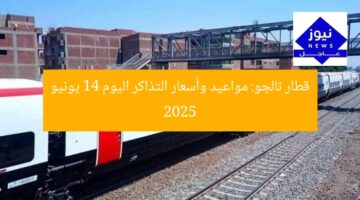 قطار تالجو: مواعيد وأسعار التذاكر اليوم 14 يونيو 2025