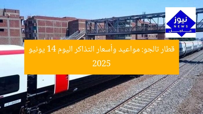 قطار تالجو: مواعيد وأسعار التذاكر اليوم 14 يونيو 2025