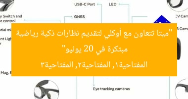 “ميتا تتعاون مع أوكلي لتقديم نظارات ذكية رياضية مبتكرة في 20 يونيو”
المفتاحية1, المفتاحية2, المفتاحية3