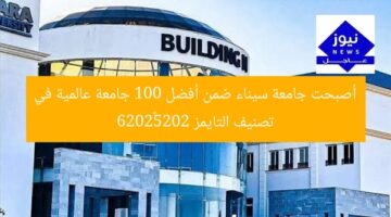 أصبحت جامعة سيناء ضمن أفضل 100 جامعة عالمية في تصنيف التايمز 2025–2026