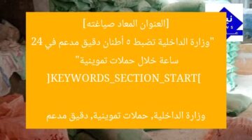 [العنوان المعاد صياغته]  
“وزارة الداخلية تضبط 5 أطنان دقيق مدعم في 24 ساعة خلال حملات تموينية”  

[KEYWORDS_SECTION_START]  
وزارة الداخلية, حملات تموينية, دقيق مدعم