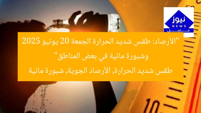 “الأرصاد: طقس شديد الحرارة الجمعة 20 يونيو 2025 وشبورة مائية في بعض المناطق”
طقس شديد الحرارة, الأرصاد الجوية, شبورة مائية