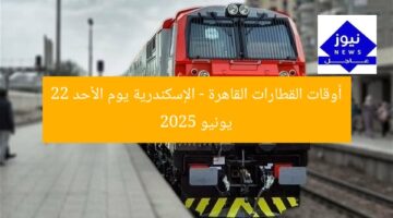 أوقات القطارات القاهرة – الإسكندرية يوم الأحد 22 يونيو 2025